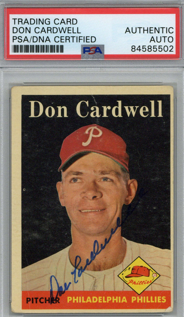 1958 Topps Don Cardwell Signed Auto PSA/DNA Phillies