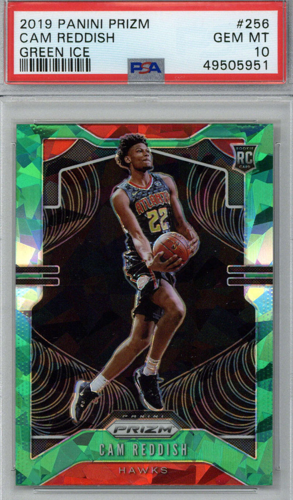 2019 Panini Prizm #256 Cam Reddish PSA Gem Mint 10 Green Ice Hawks