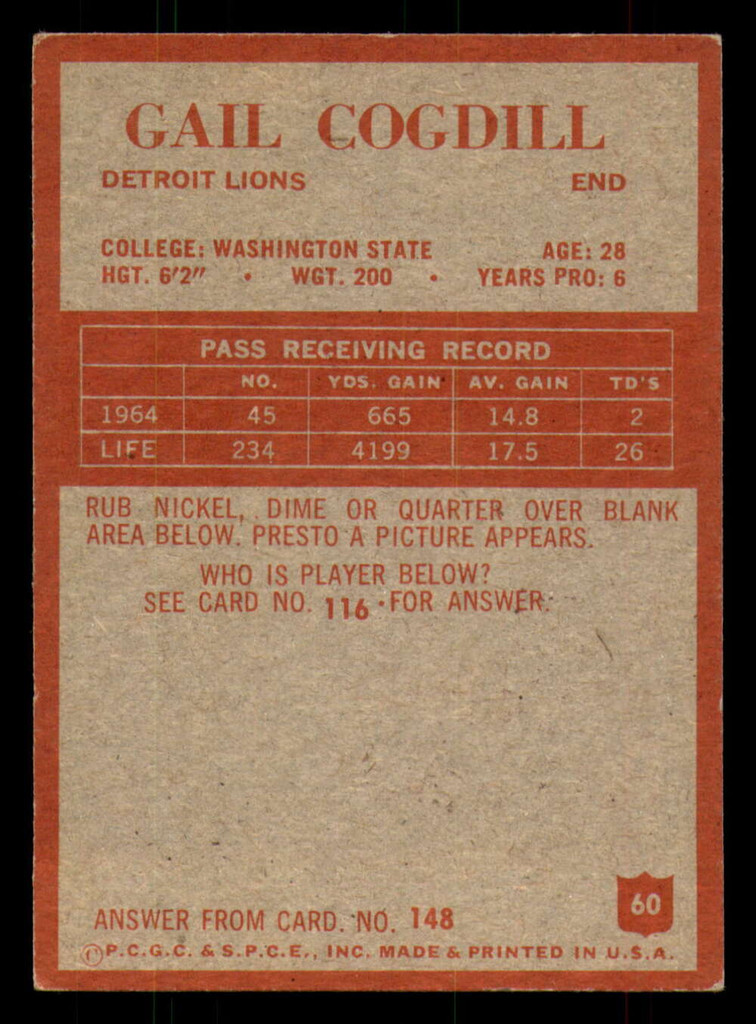 1965 Philadelphia #58 Terry Barr Excellent  ID: 375930