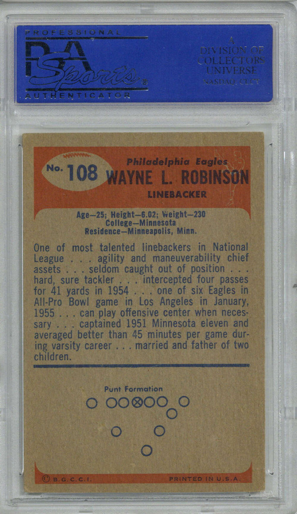 1955 Bowman #108 Wayne Robinson PSA 5 EX 