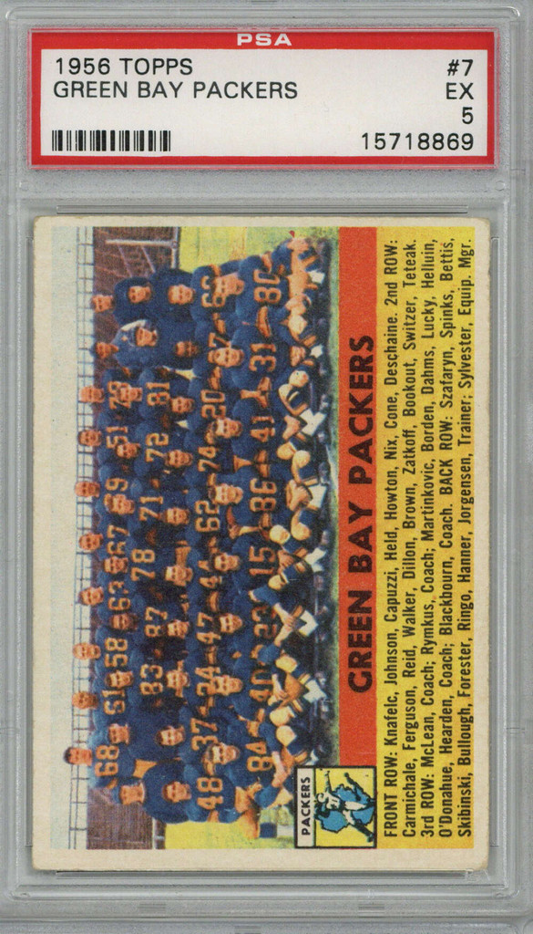 1956 Topps #7 Packers Team PSA 5 EX 