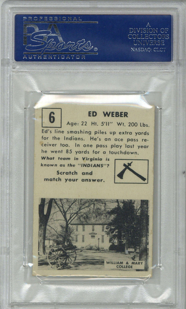 1951 Topps #6 Ed Weber PSA 5 EX 