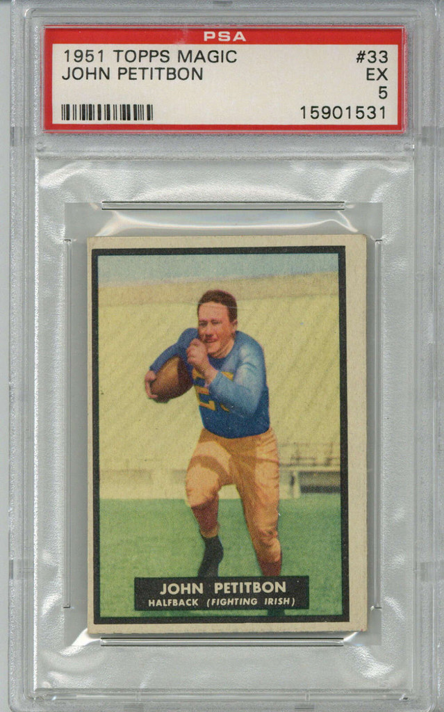 1951 Topps #33 John Petitbon PSA 5 EX 