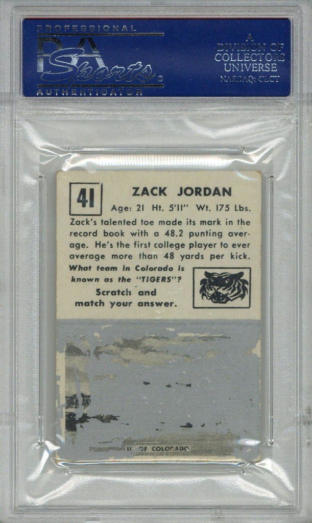 1951 Topps #41 Zack Jordan PSA 5 EX 
