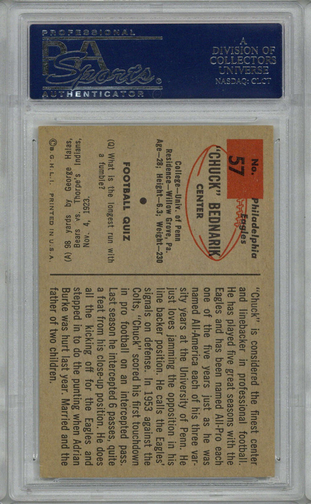 1954 Bowman #59 Bill McColl PSA 5 EX 