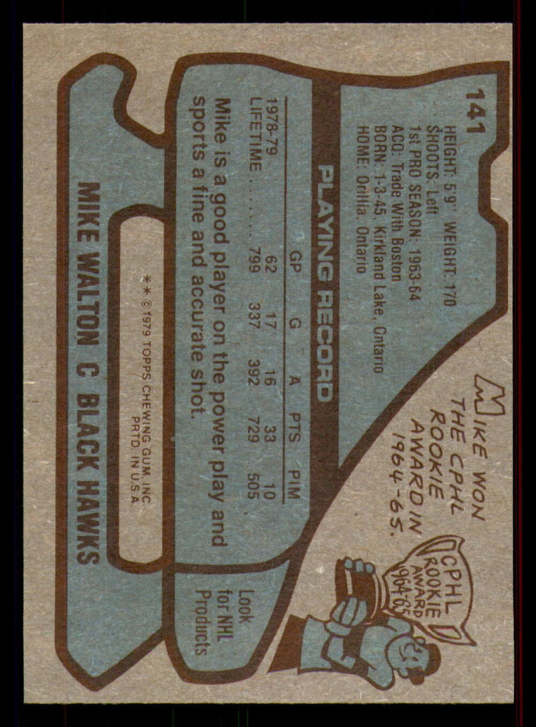 1979-80 Topps #141 Mike Walton Near Mint  ID: 381131