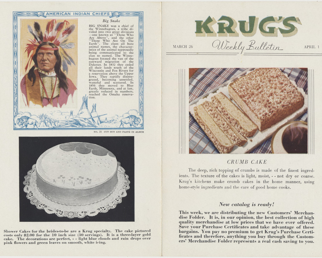 1940's D6-1 Krug's Bakery American Indian Chiefs Lot 6/50  #*sku35296