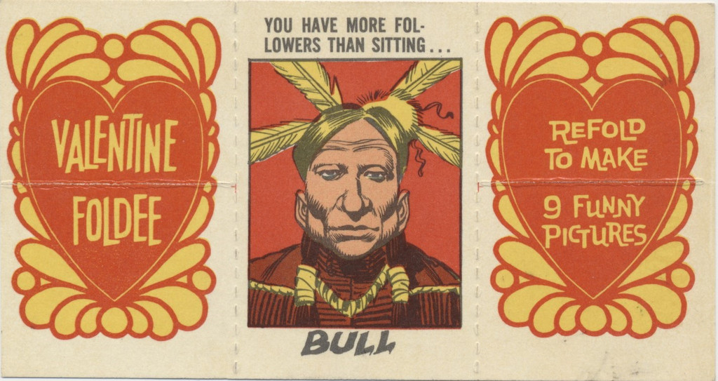 1963 Topps Valentine Foldee #44  3 Folds Sitting Bull, W C Fields, & John D. Rockefeller  #*sku35298