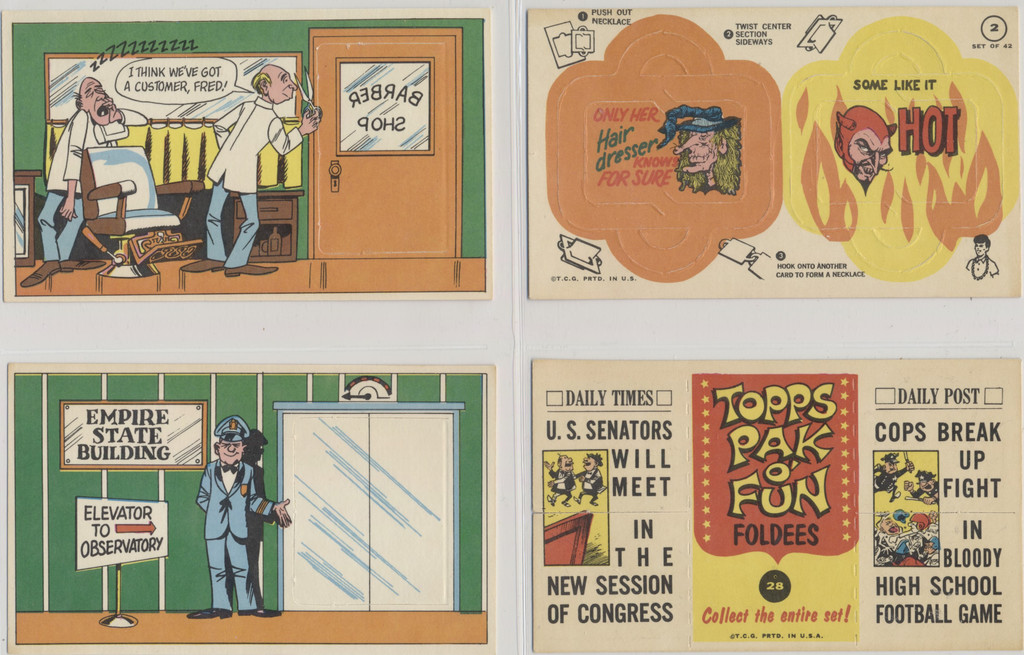 1969 Topps  Pak O' Fun Lot 8 With 4 Dups And Singles  #*sku35314