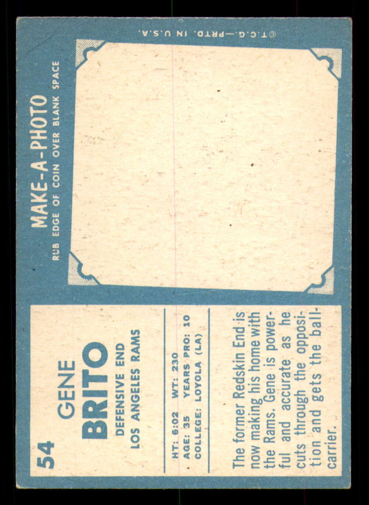 1961 Topps #54 Gene Brito Very Good  ID: 384744