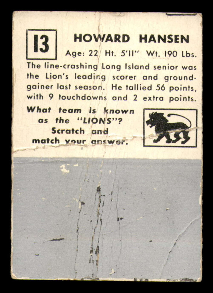1951 Topps #13 Howard Hansen Poor  ID: 385018