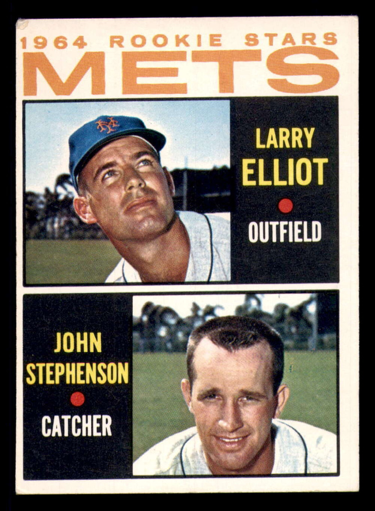 1964 Topps #536 Larry Elliot/John Stephenson Mets Rookies Excellent RC Rookie 