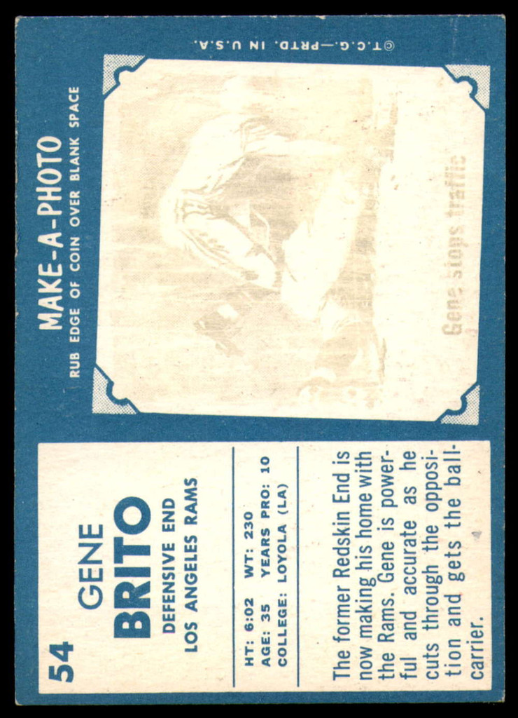 1961 Topps #54 Gene Brito Excellent+ 