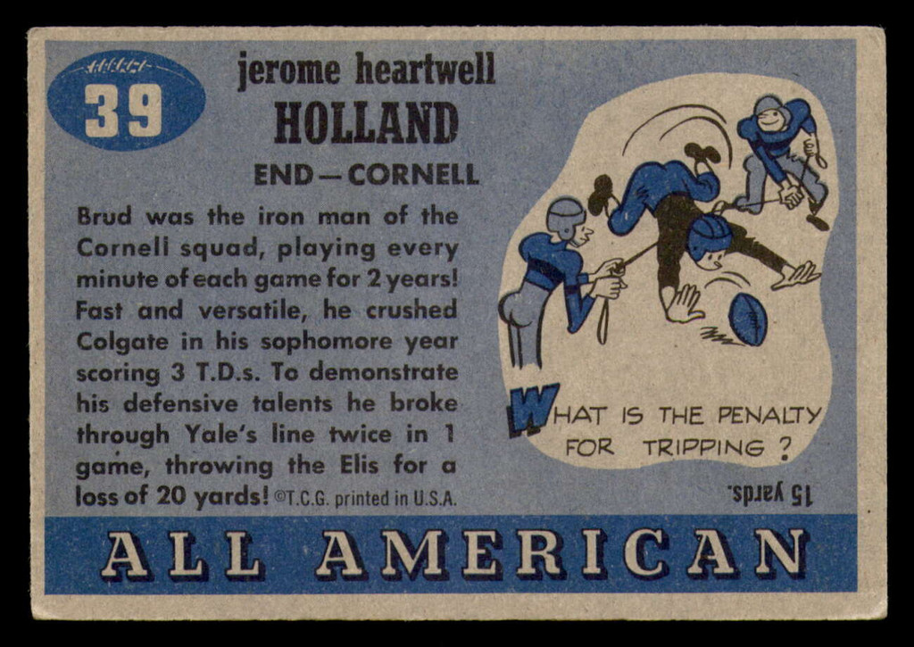 1955 Topps All American #39 Brud Holland VG-EX RC Rookie 