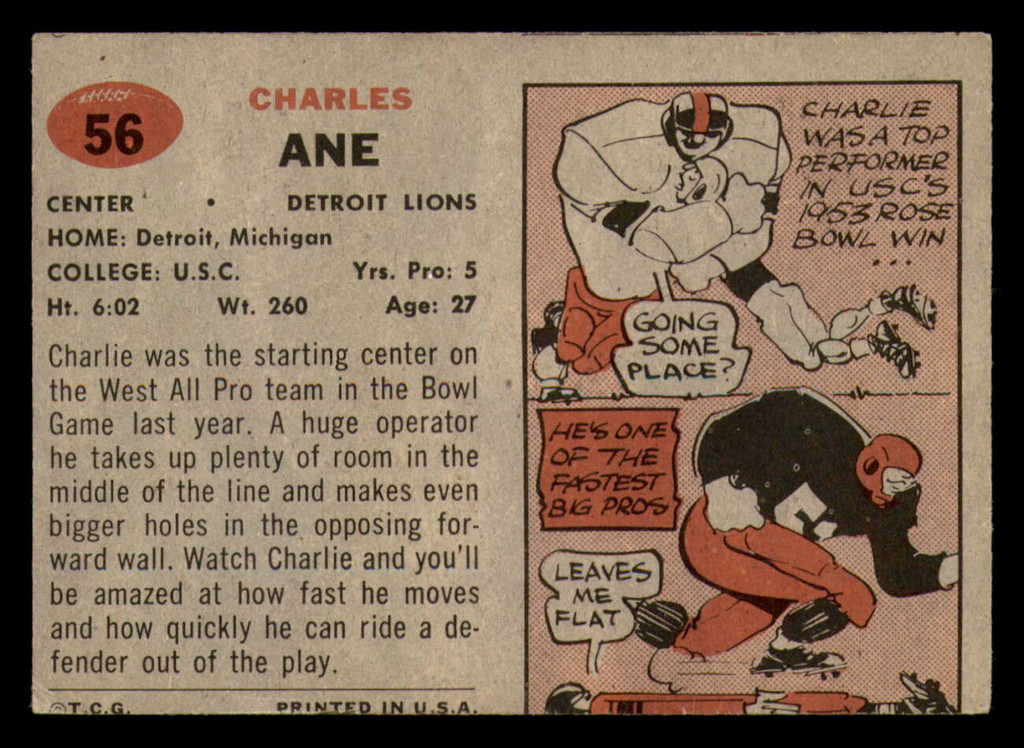1957 Topps #56 Charlie Ane Very Good  ID: 388154