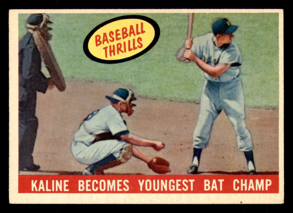 1959 Topps #463 Al Kaline Kaline Becomes Youngest Bat Champ Excellent+  ID: 389001