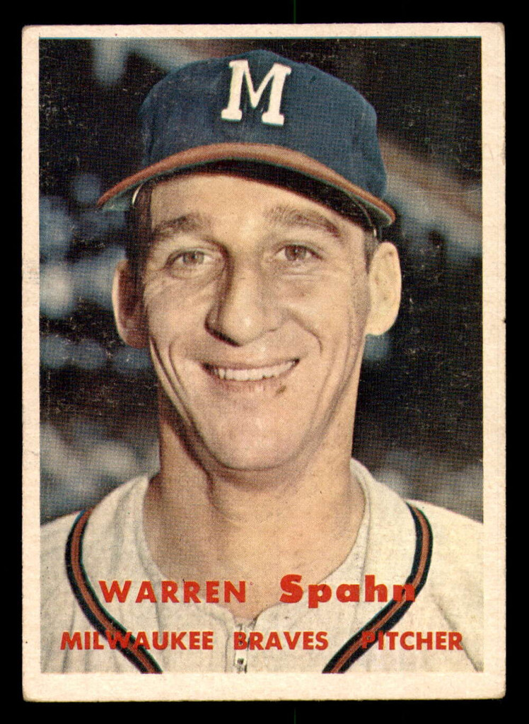 1957 Topps #90 Warren Spahn Very Good  ID: 389514