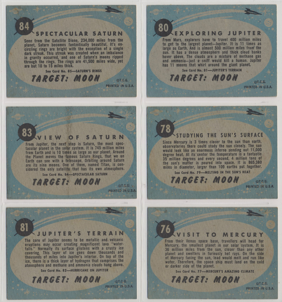 1958 Topps Target Moon (Blue Backs) Lot 42/88  #*sku35349
