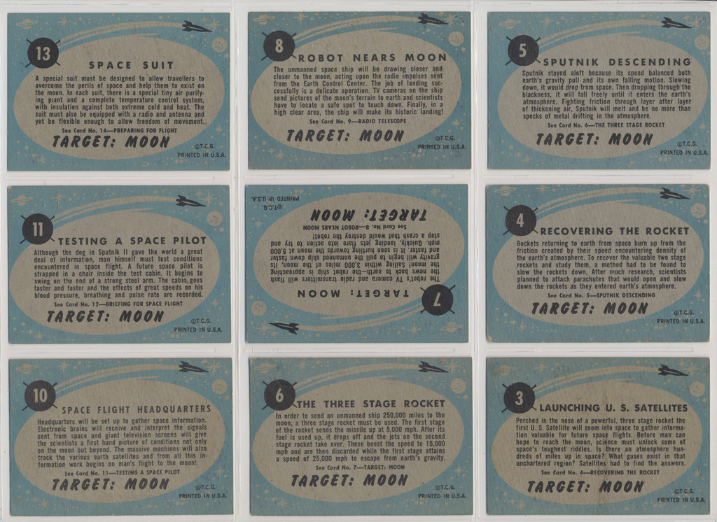 1958 Topps Target Moon (Blue Backs) Lot 42/88  #*sku35349