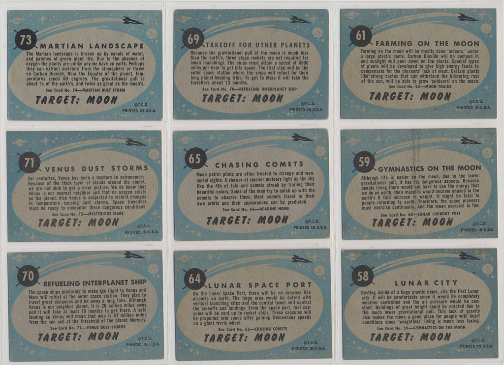 1958 Topps Target Moon (Blue Backs) Lot 42/88  #*sku35349