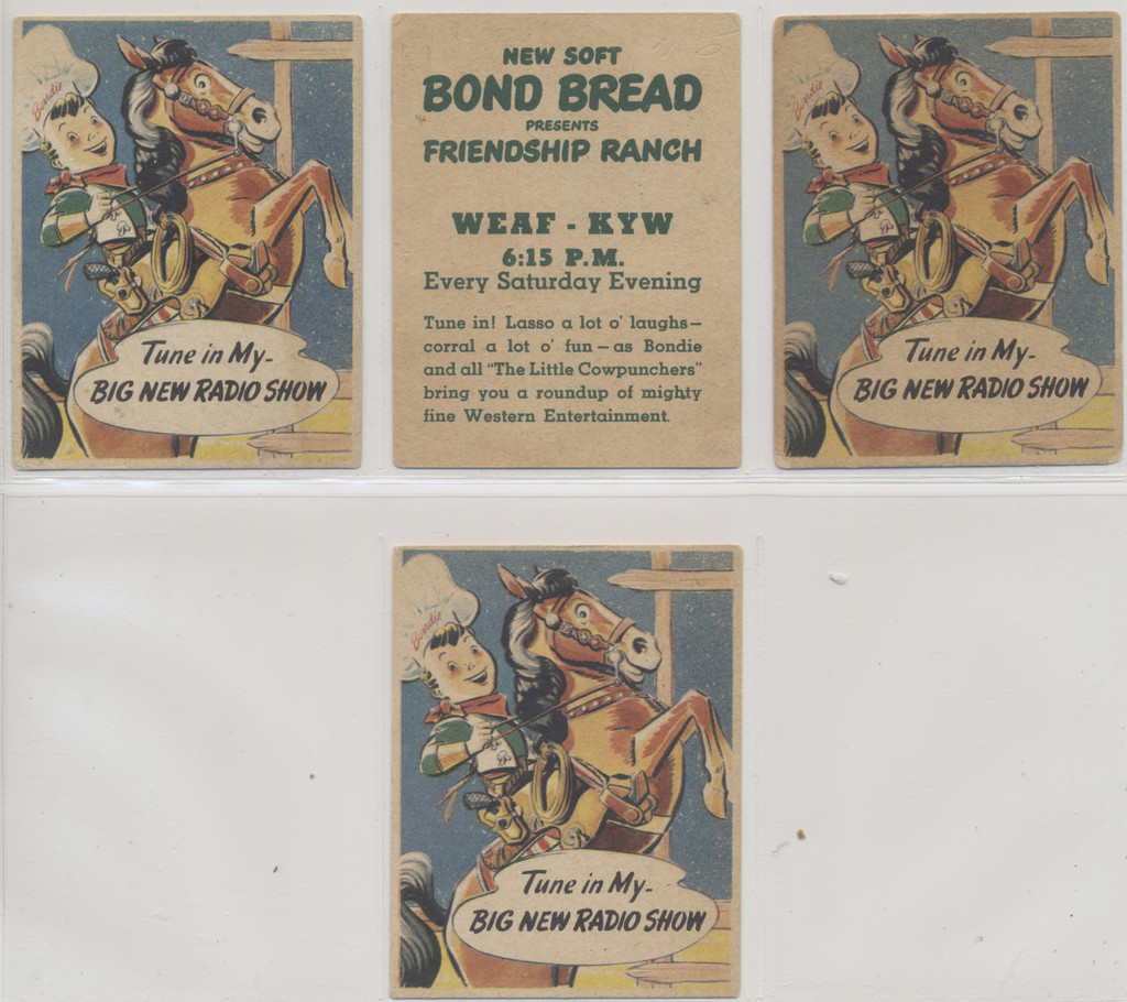 c1950 Bond Bread Friendship Ranch Adv Big New Radio Show  #*sku35464