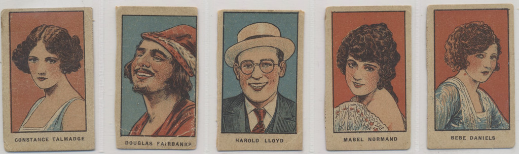 c1920's Strip Cards  Movie Stars Lot 5 Names In Caps  #*