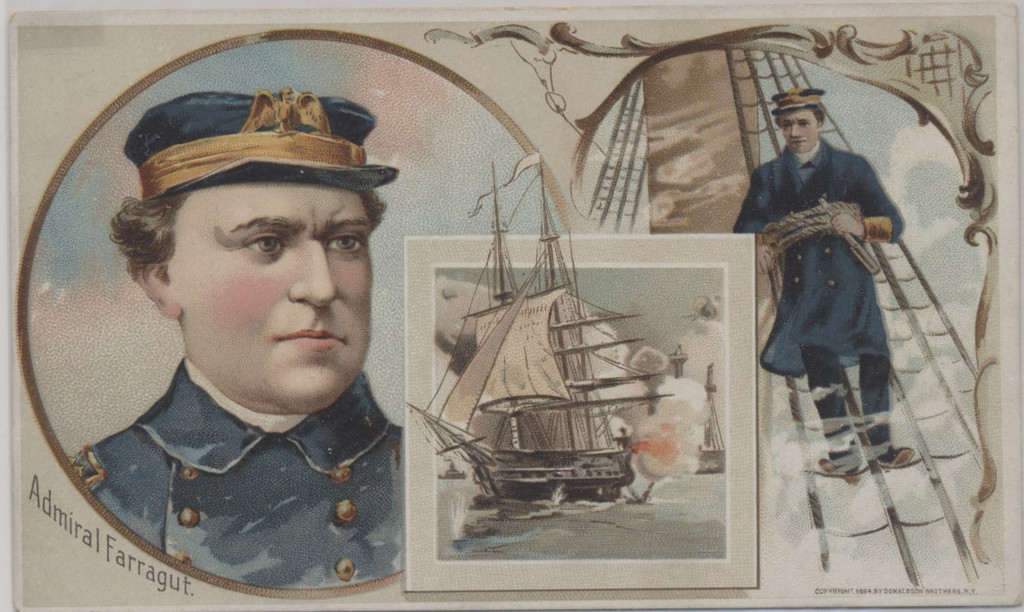 1894 H570 Clark's Thread Gallery Of American Heroes Admiral Farragut  #*sku35614