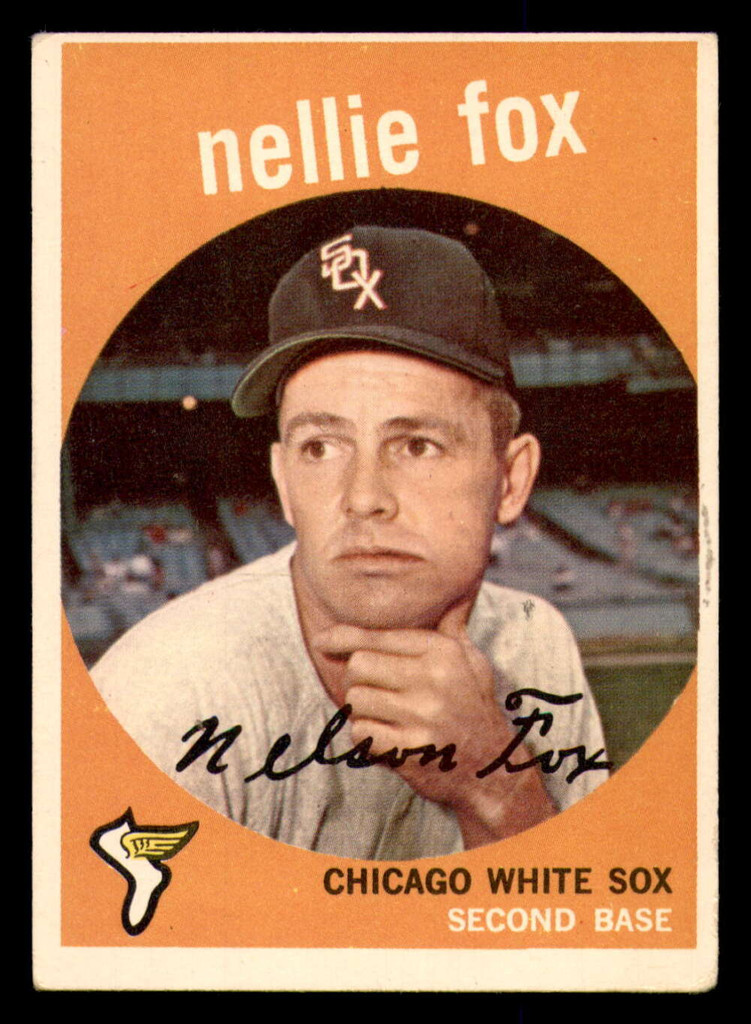 1959 Topps #30 Nellie Fox Writing on Back White Sox ID:392055