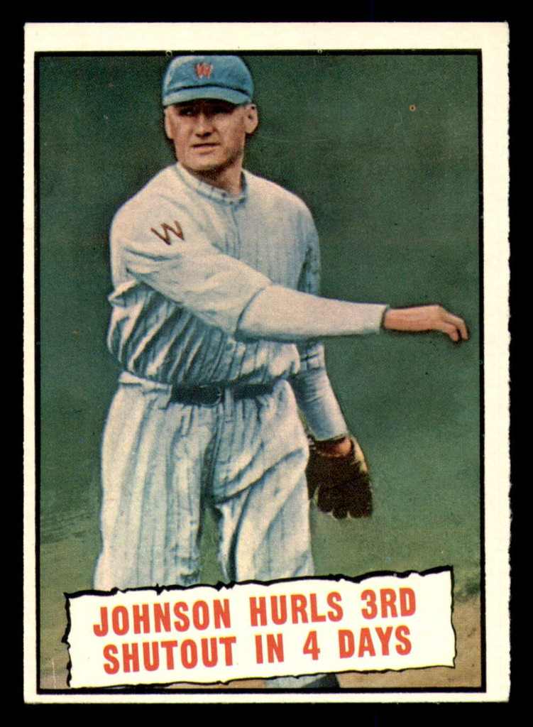 1961 Topps #409 Johnson Hurls 3rd Shutout in 4 Days Excellent+  ID: 392222