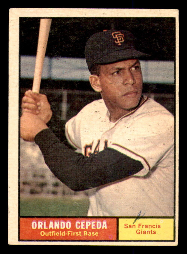 1961 Topps #435 Orlando Cepeda UER Ink on Front Giants UER ID:392236