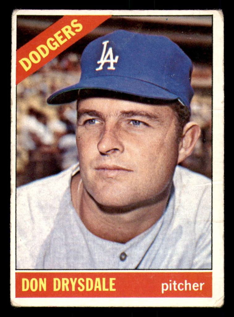 1966 Topps #430 Don Drysdale Writing on Back Dodgers ID:392357