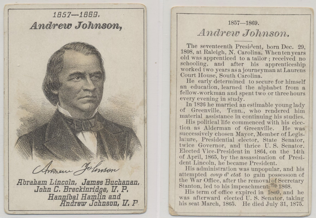 c1890's Andrew Johnson 1857-1869 Vice President  #*sku35627