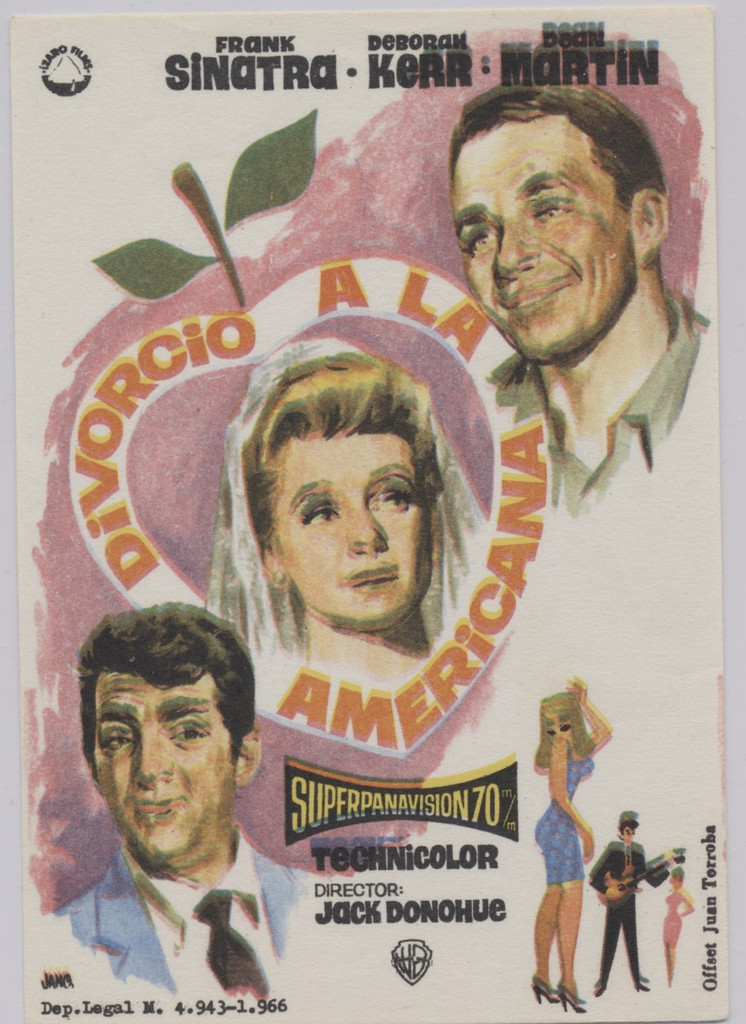 1965 Film Poster Series Dean Martin, Frank Sinatra (Spain) Divorcio A La Americana (Marriage On The Rocks)  #*sku35643