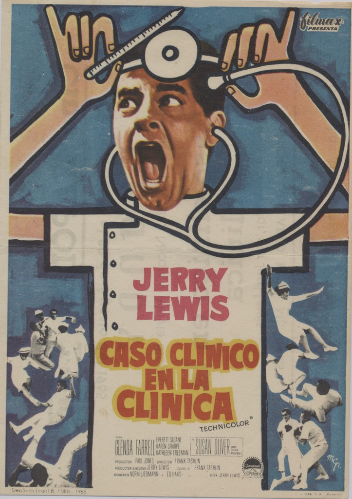 1965 Film Poster Series Jerry Lewis Caso Clinico En La Clinica (The Disorderly Orderly)  #*sku35648