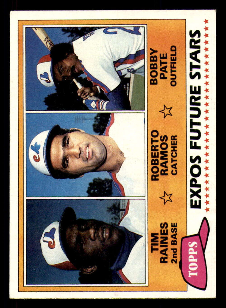 1981 Topps #479 /Tim Raines/Roberto Ramos/Bob Pate Expos Rookies Ex-Mint RC Rookie  ID: 393936