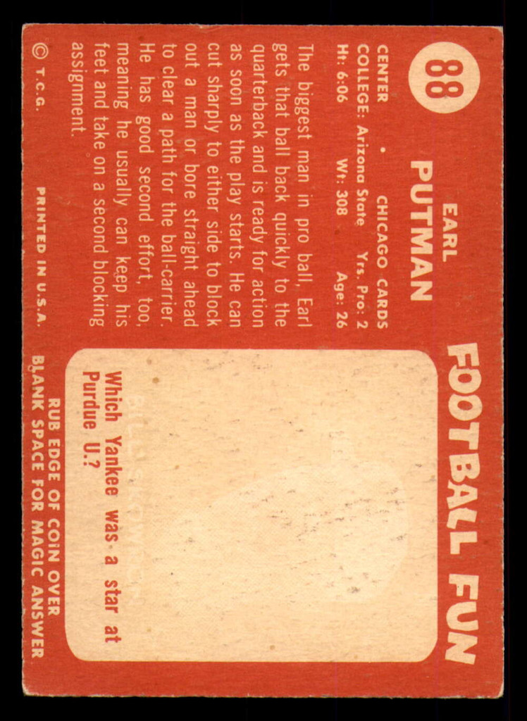 1958 Topps #88 Earl Putman Excellent+  ID: 394420