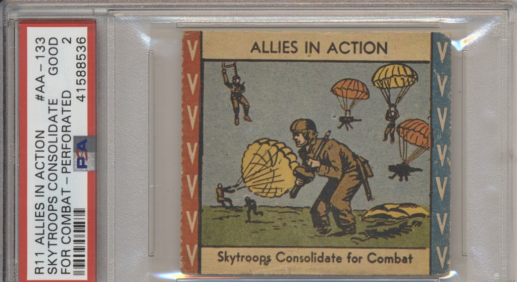 1945 R11 Allies In Action #AA-133 Skytroops Consolidate  PSA 2 GOOD   #*sku35712