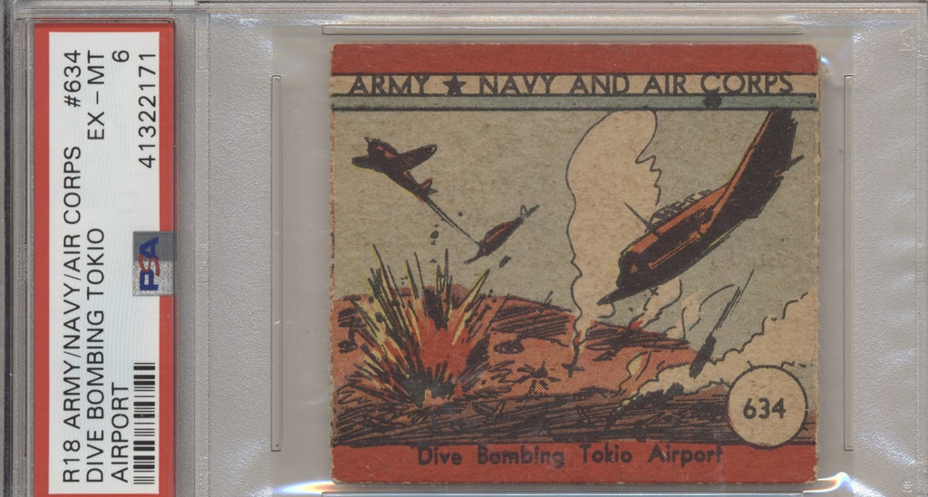 1942 R18 U S Army, Navy & Air Corp  #634 Dive Bombing..   PSA 6 EX-MT  #*sku35724