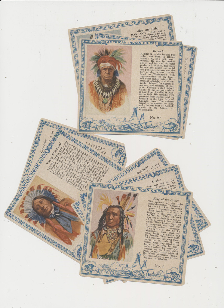 1954 Red Man Tobacco T129 American Indians Chiefs Set 40 Plus 8 Low Grade Ones Pasted On Pages  #*sku35749