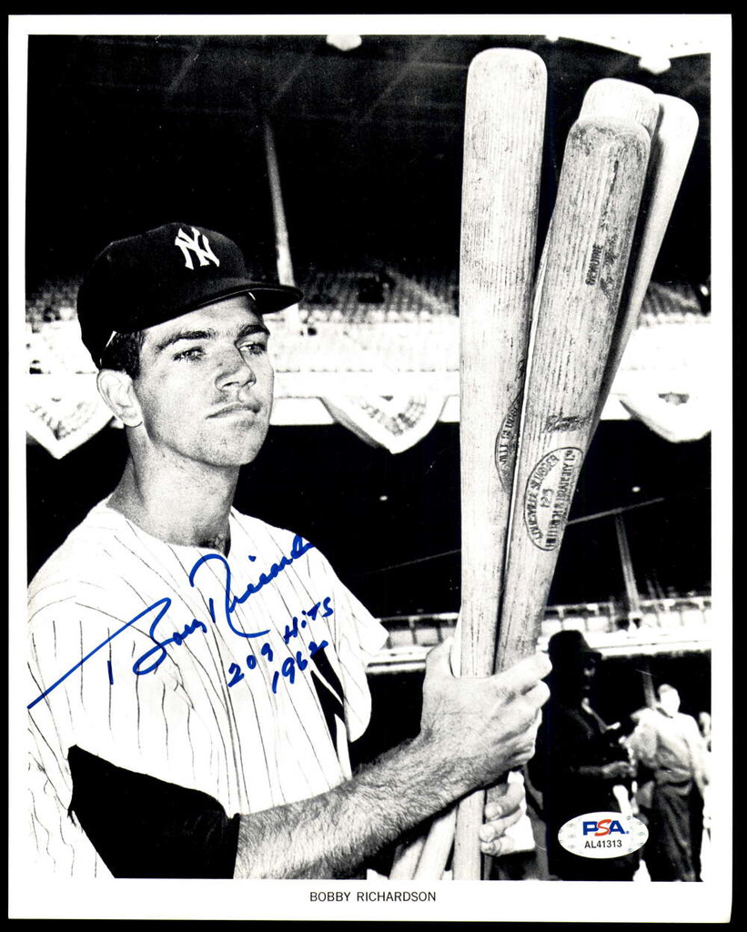 Bobby Richardson "209 Hits 1962" 8 x 10 Photo Signed Auto PSA/DNA Authenticated Yankees