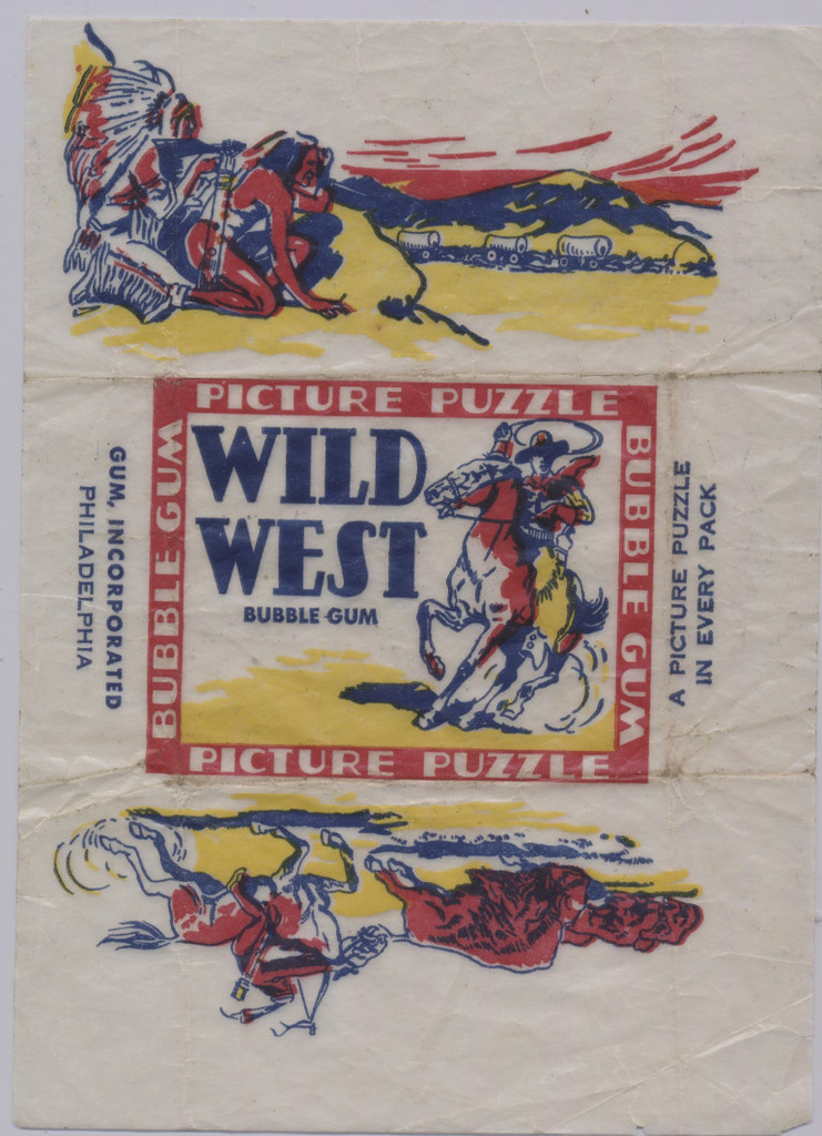 1933 Gum Inc Wild West Picture Puzzle Wrapper Small Tear Top Right  #*sku35783