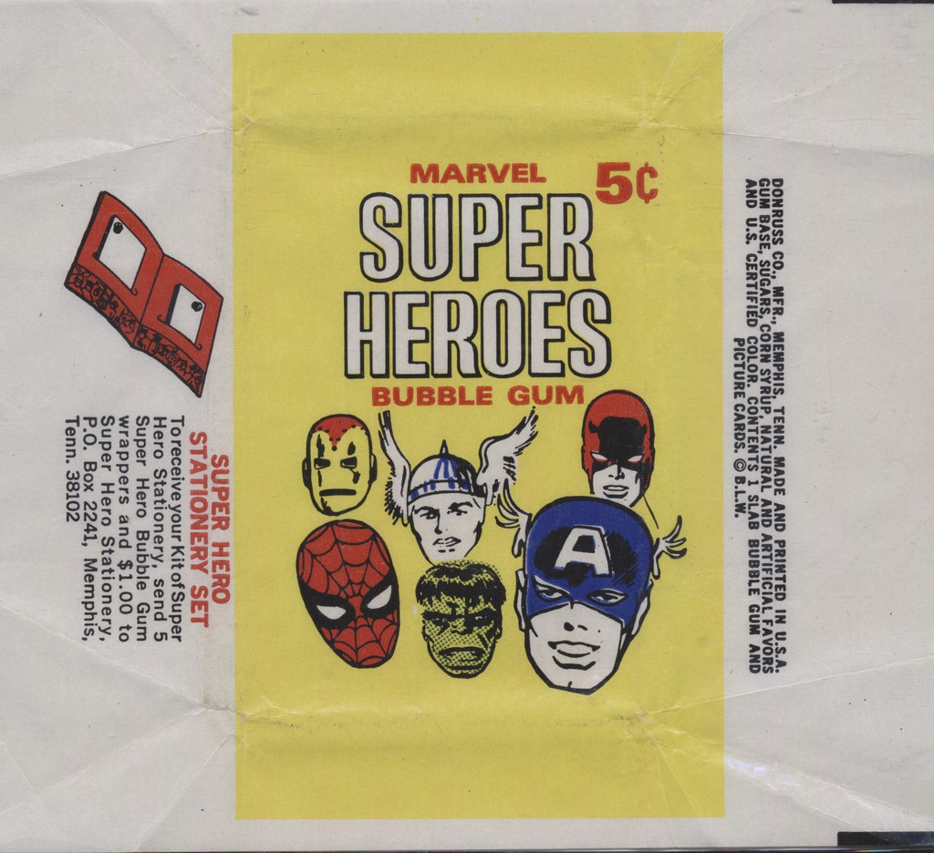 1965 Donruss Marvel Super Heroes 5 Cents Wrapper  #*sku35774