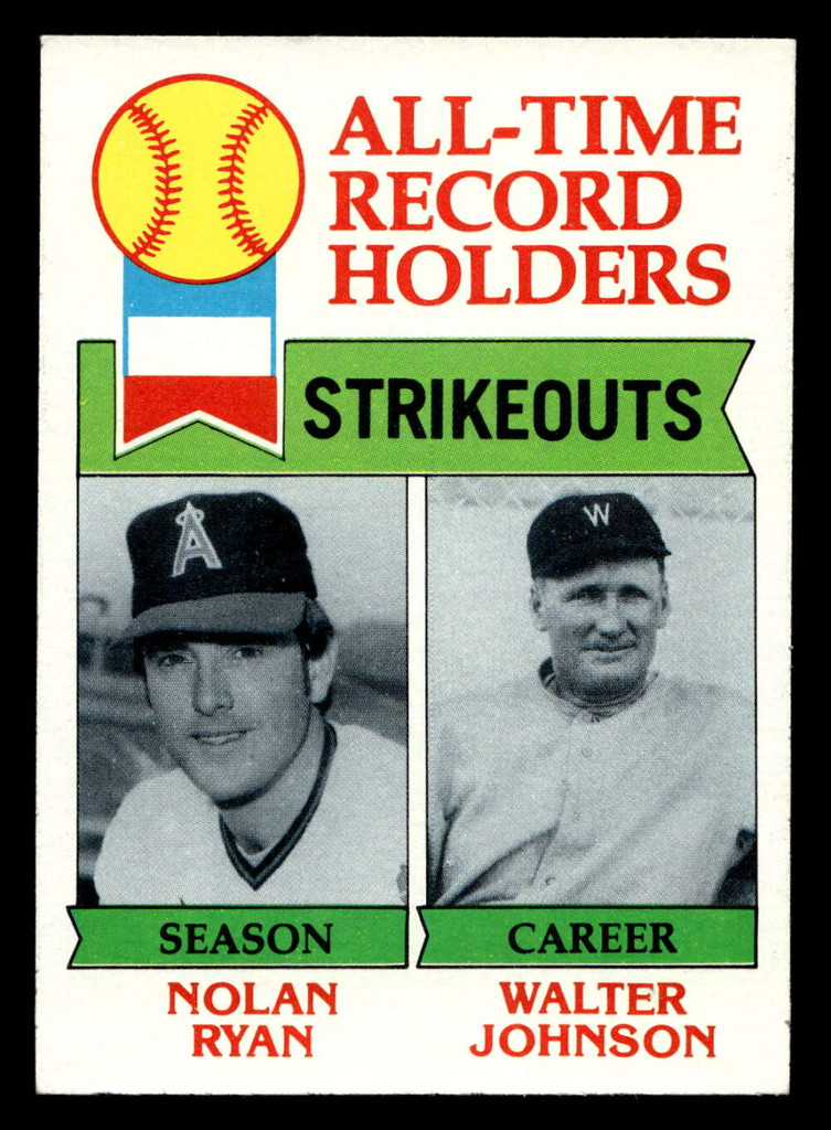 1979 Topps #417 Nolan Ryan/Walter Johnson ATL Ex-Mint 