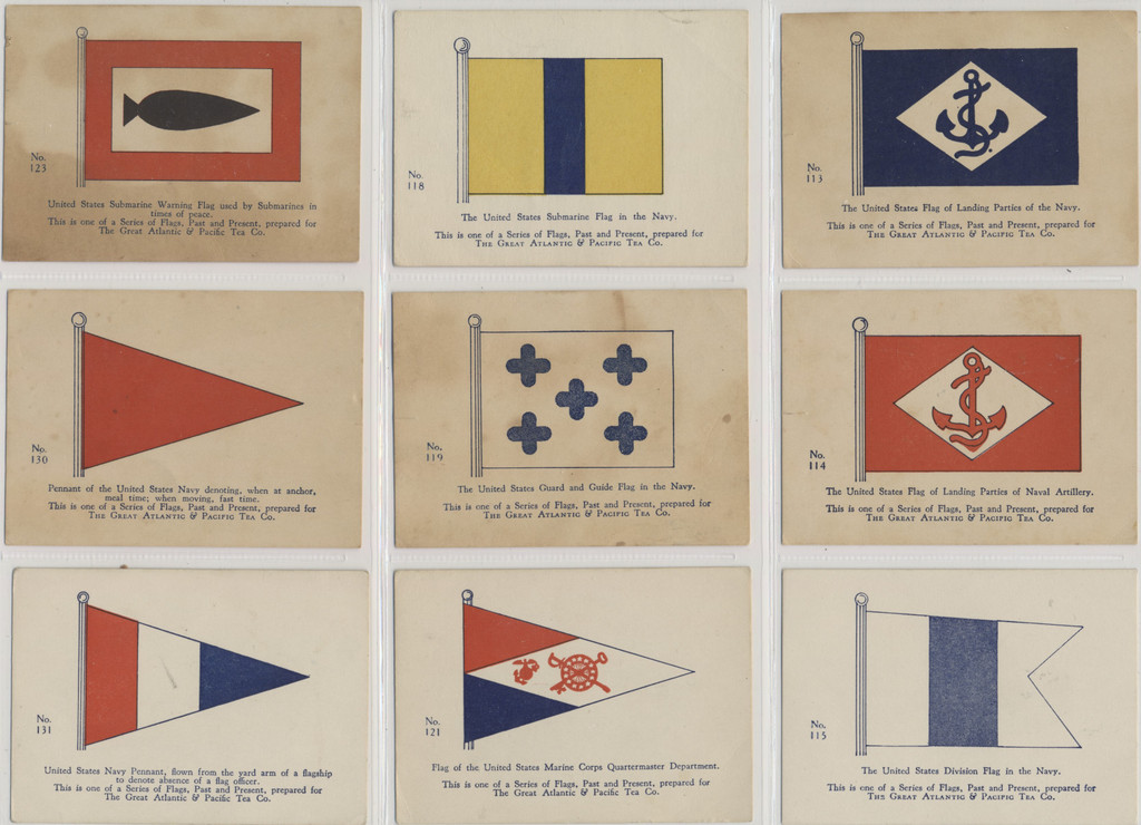 c1880's To 1899 H623 Great Atlantic & Pacific Tea Co.  Flags & Seals Lot 54/127  #*sku35887