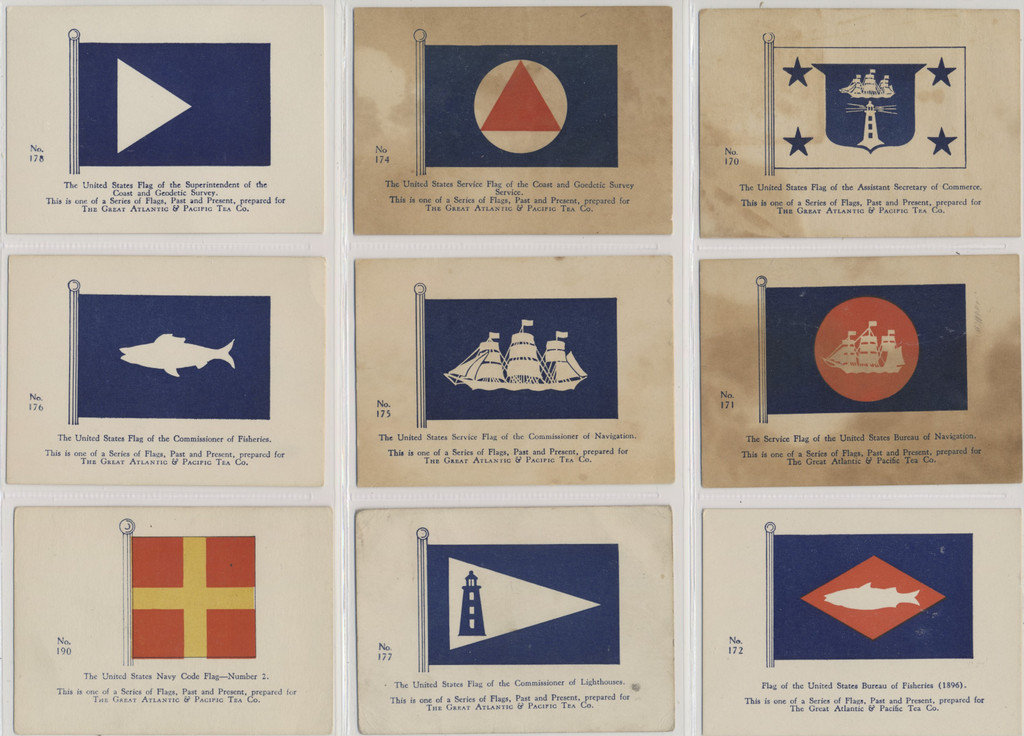 c1880's To 1899 H623 Great Atlantic & Pacific Tea Co.  Flags & Seals Lot 54/127  #*sku35887