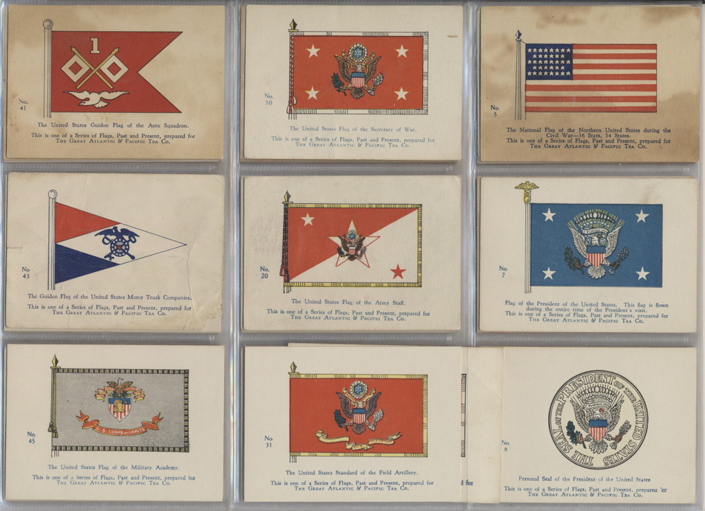 c1880's To 1899 H623 Great Atlantic & Pacific Tea Co.  Flags & Seals Lot 54/127  #*sku35887