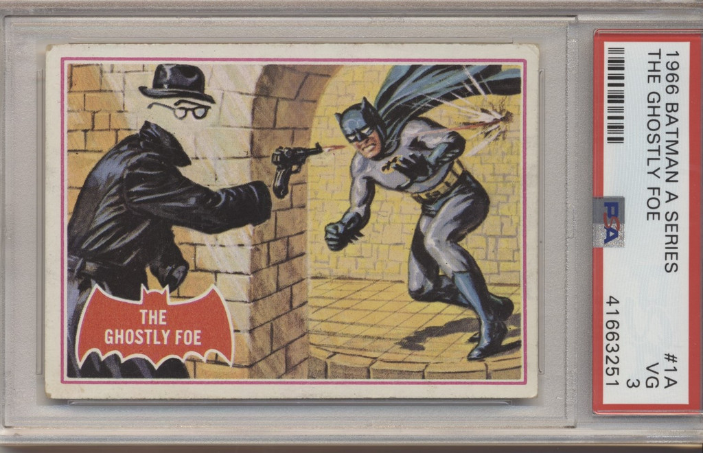 1966 Topps Batman (Red Bat)  #1A The Ghostly Foe (First Card) PSA 3 VG  #*sku35897