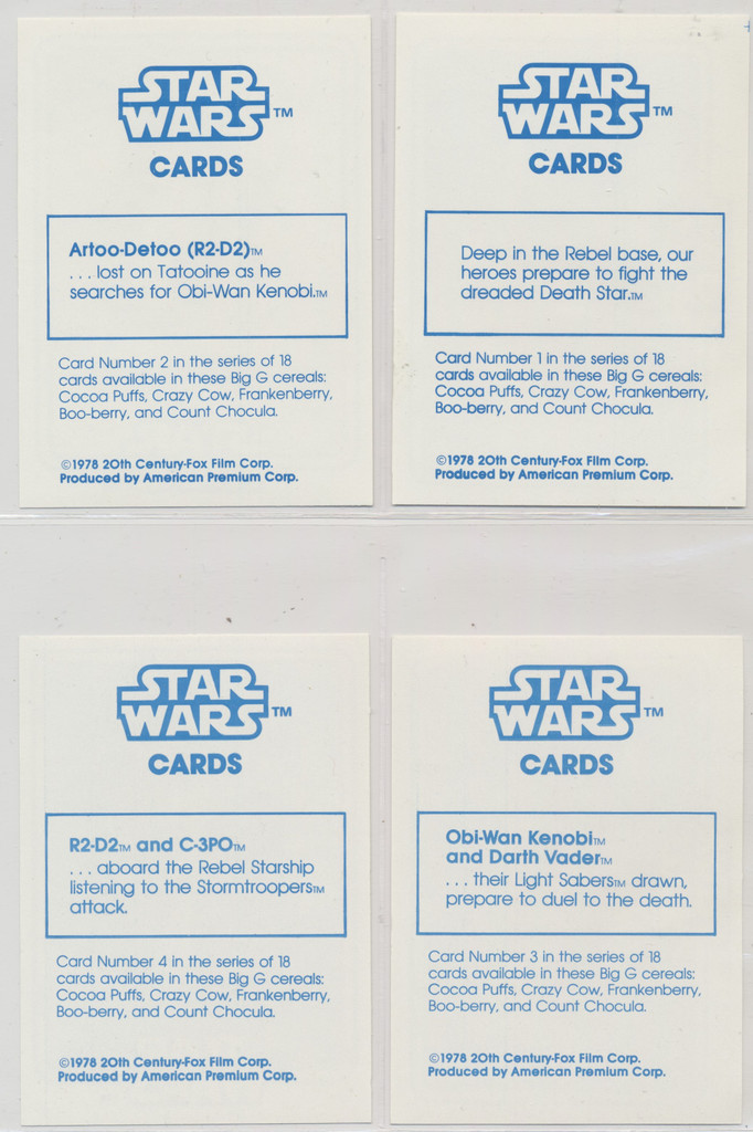 1978 General Mills Star Wars Set 18 Measurers  3 1/4 by 4 1/2 Inches  #*sku35936