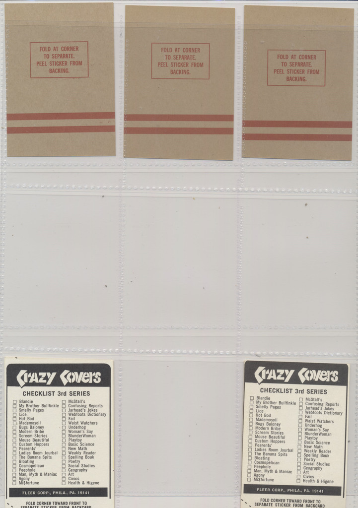 1974 Fleer Crazy Covers Series 3 ?? 30 Stickers 12 Puzzle Pieces and 2 Check List Different Fronts  #*sku35970