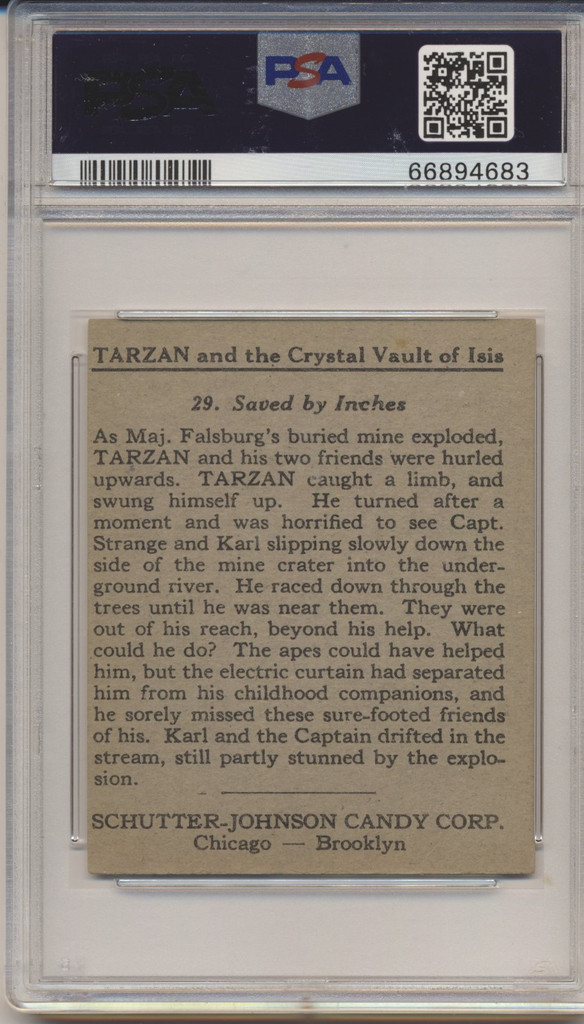 1934 R147 Tarzan And The Crystal Vault Of Isis #29 Saved By Inches  PSA 4 VG-EX #*sku35971